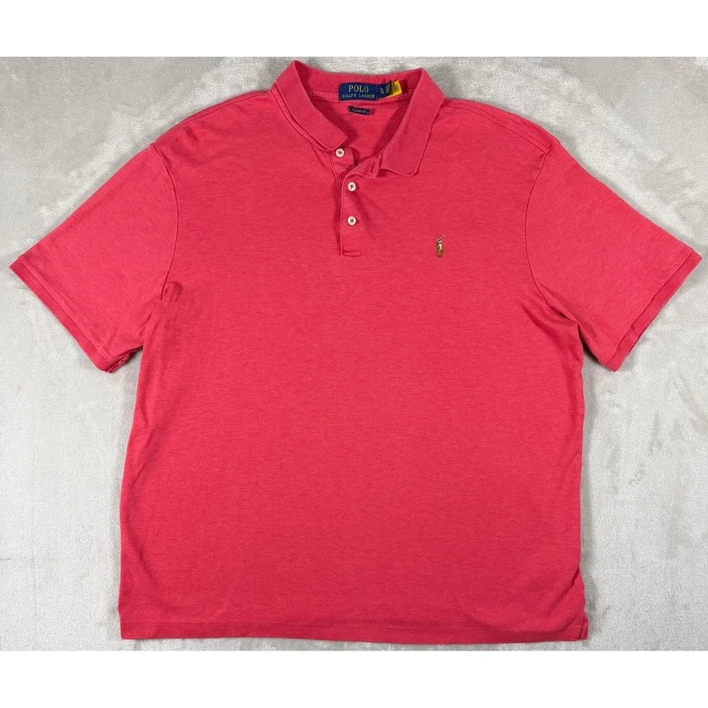 Polo Ralph Lauren Polo Shirt Mens XL Pink Pony Logo Short Sleeve